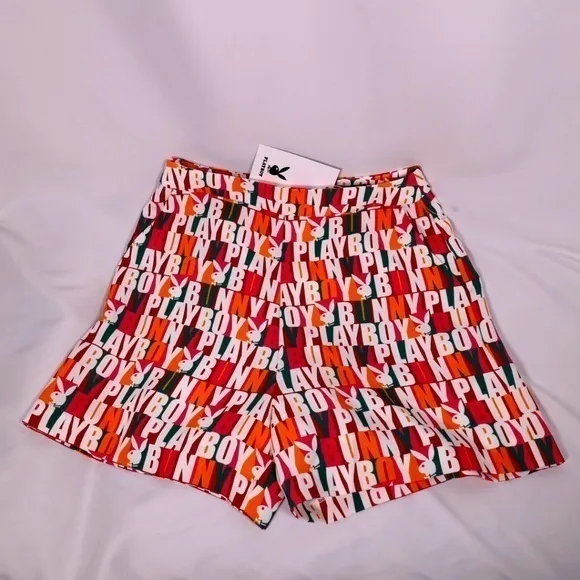 🅽🅴🆆 𝗥𝗔𝗥𝗘 𝐏𝐋𝐀𝐘𝐁𝐎𝐘 colorful Playboy bunny shorts, women’s Medium
