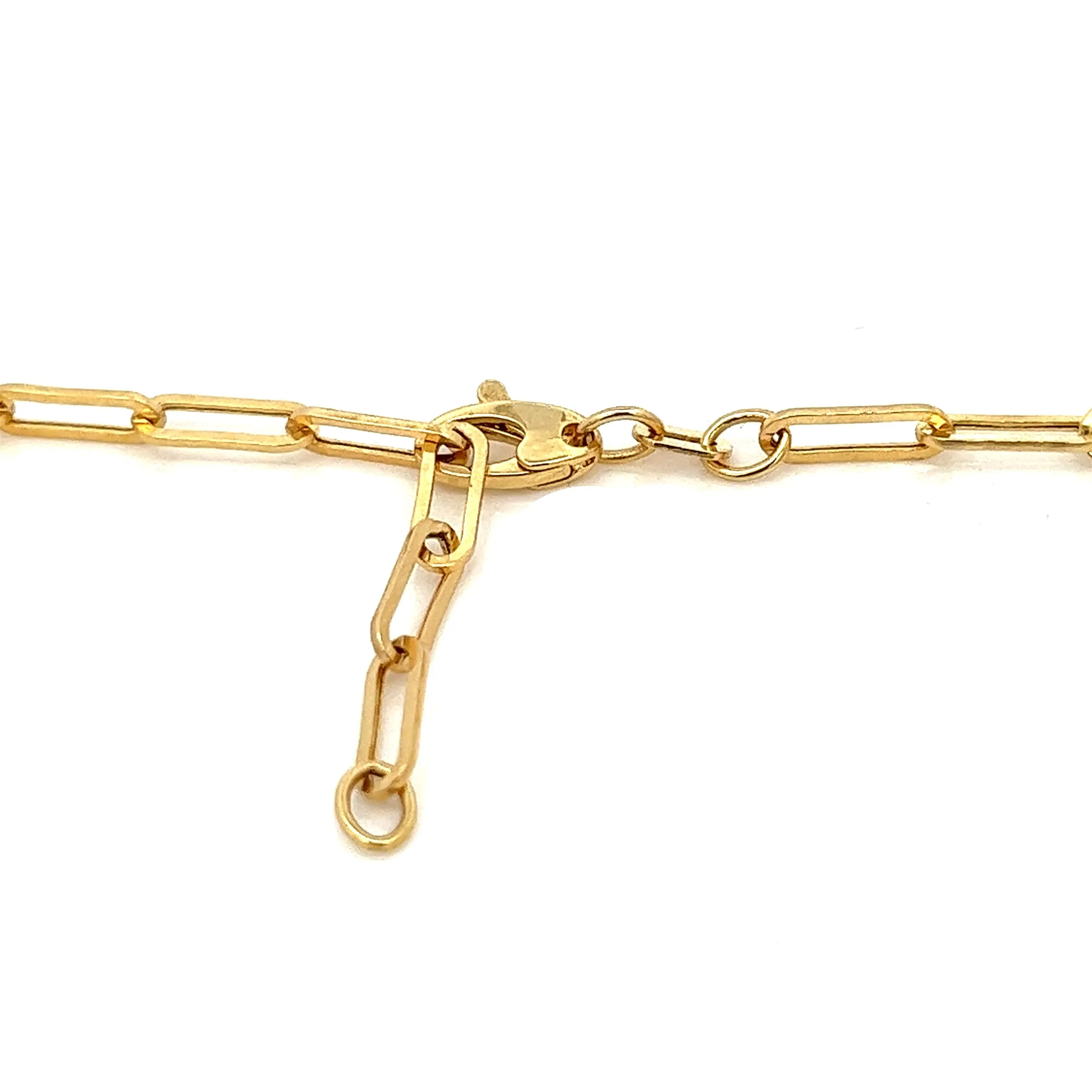 14K solid gold bold paperclip chain necklace