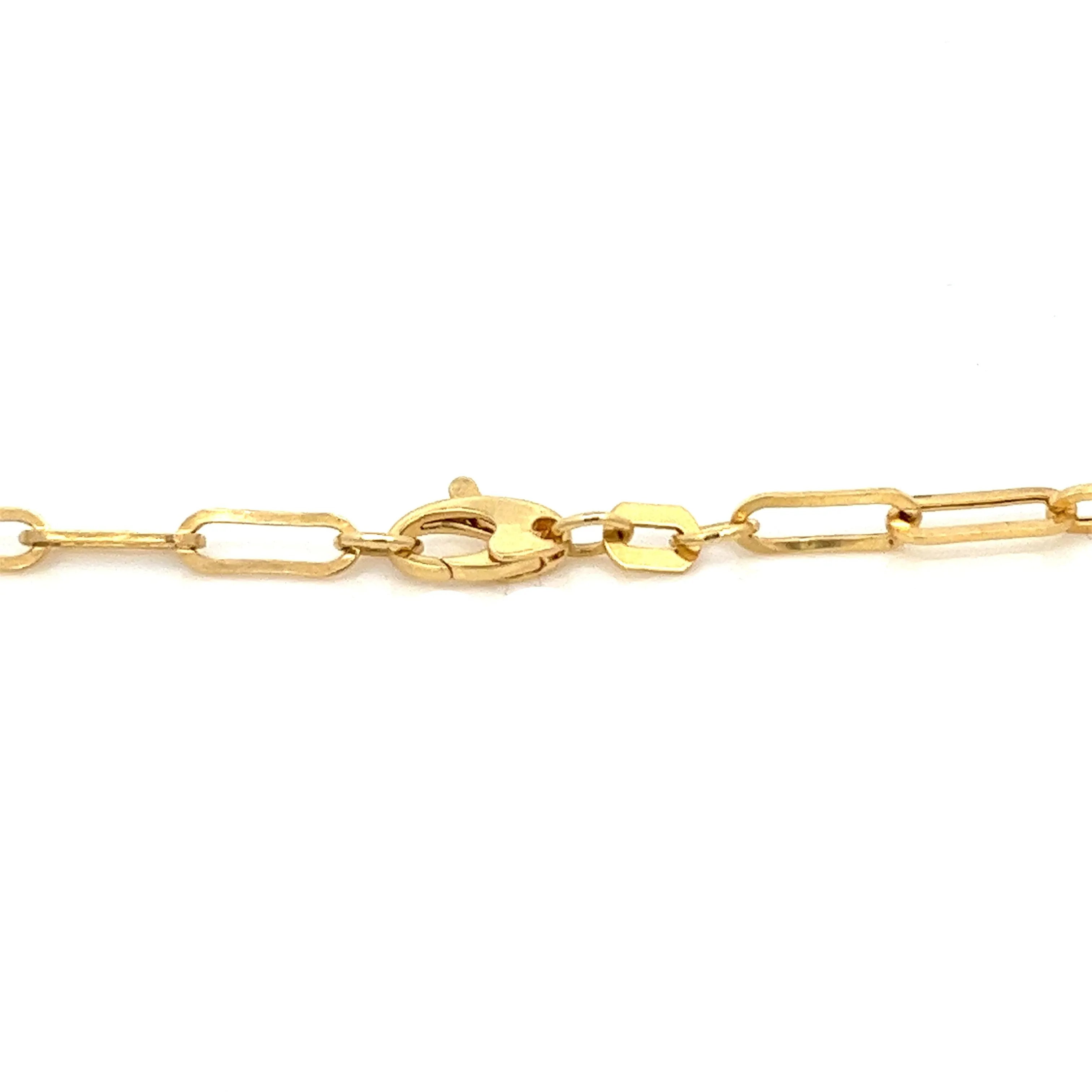 14K solid gold bold paperclip chain necklace