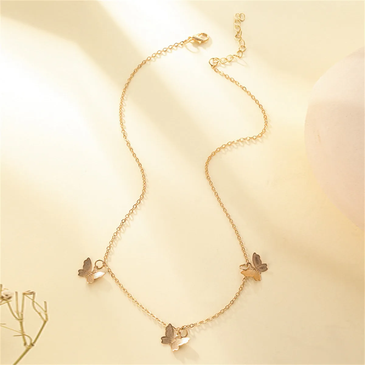 18K Gold-Plated Butterfly Station Necklace