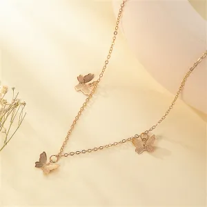 18K Gold-Plated Butterfly Station Necklace
