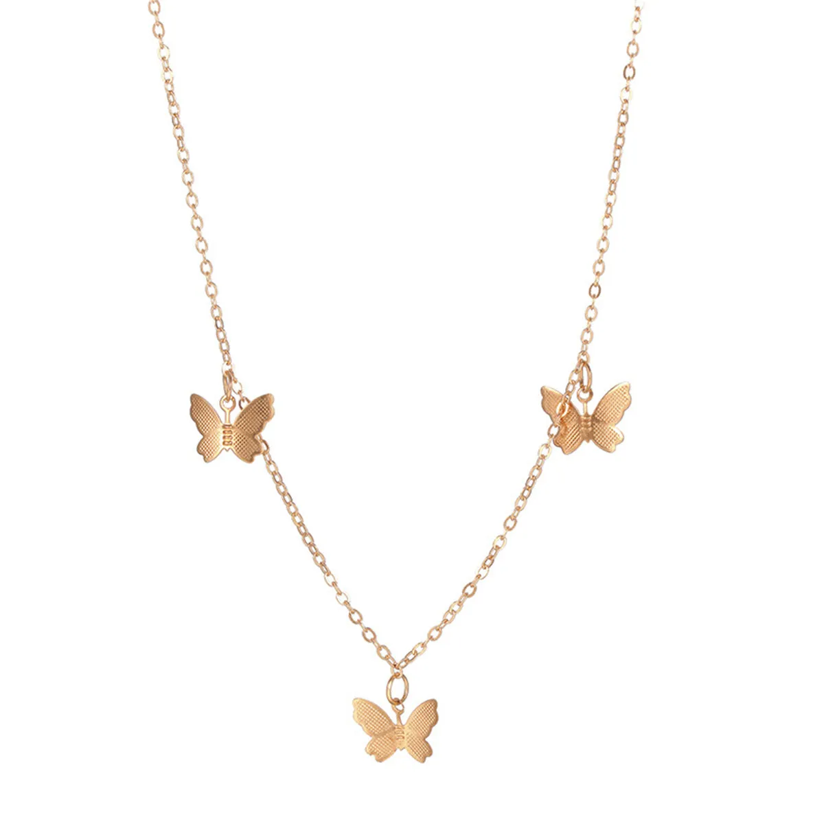 18K Gold-Plated Butterfly Station Necklace