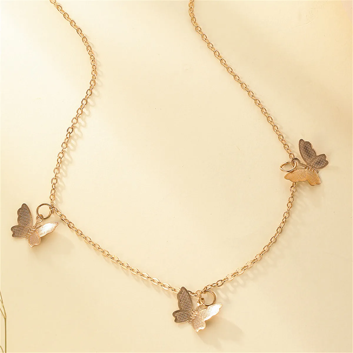 18K Gold-Plated Butterfly Station Necklace