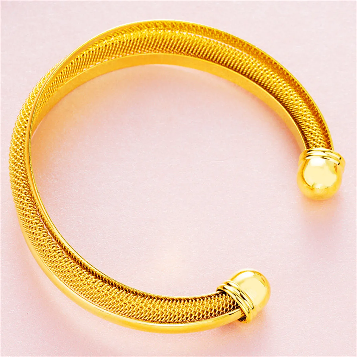 18K Gold-Plated Web Capped Cuff