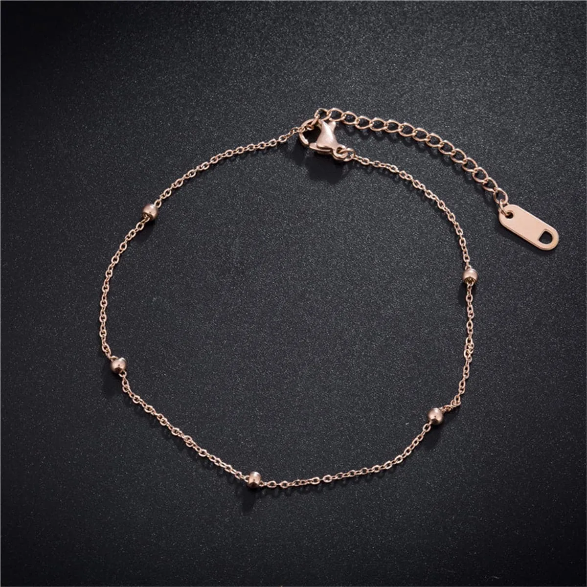 18K Rose Gold-Plated Beaded Station Bracelet