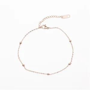 18K Rose Gold-Plated Beaded Station Bracelet