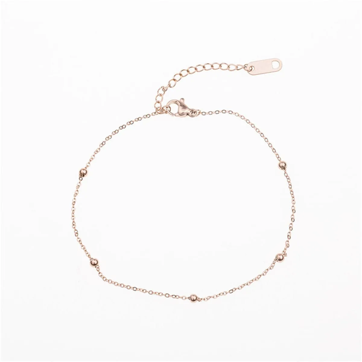 18K Rose Gold-Plated Beaded Station Bracelet