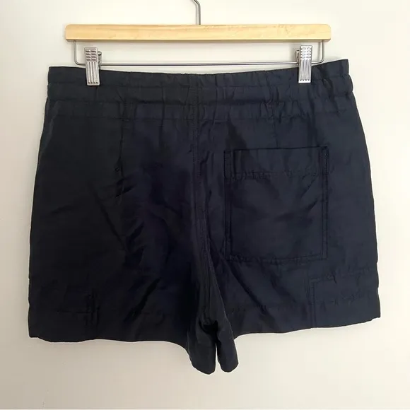 2 Vince Linen Shorts Drawstring Waist Black And Beige Women’s XS