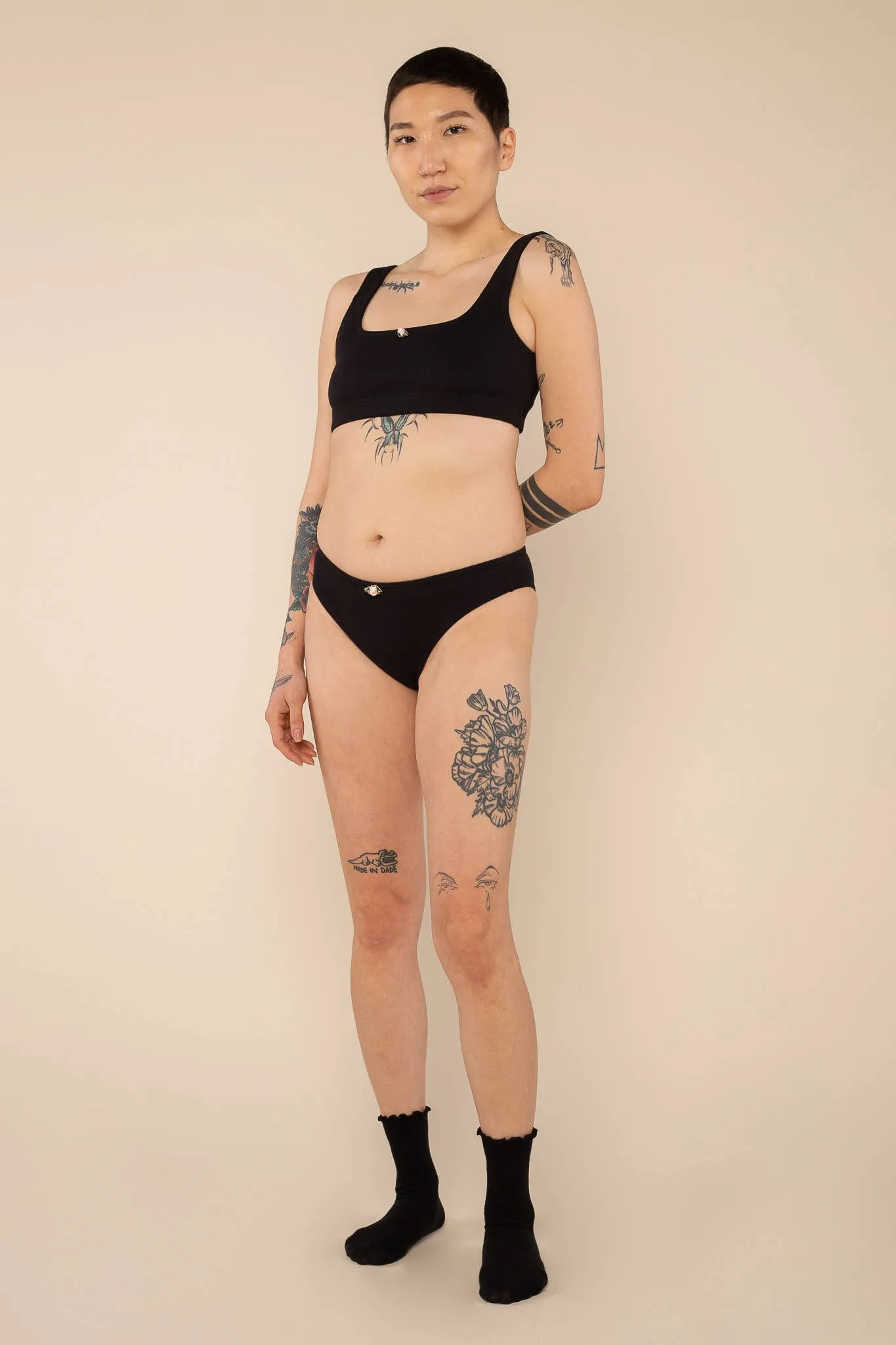 2x1 Rib Square Neck Bra