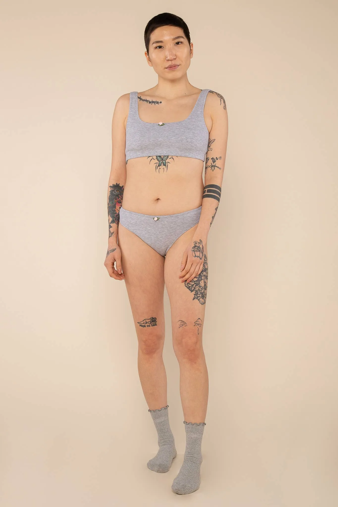 2x1 Rib Square Neck Bra