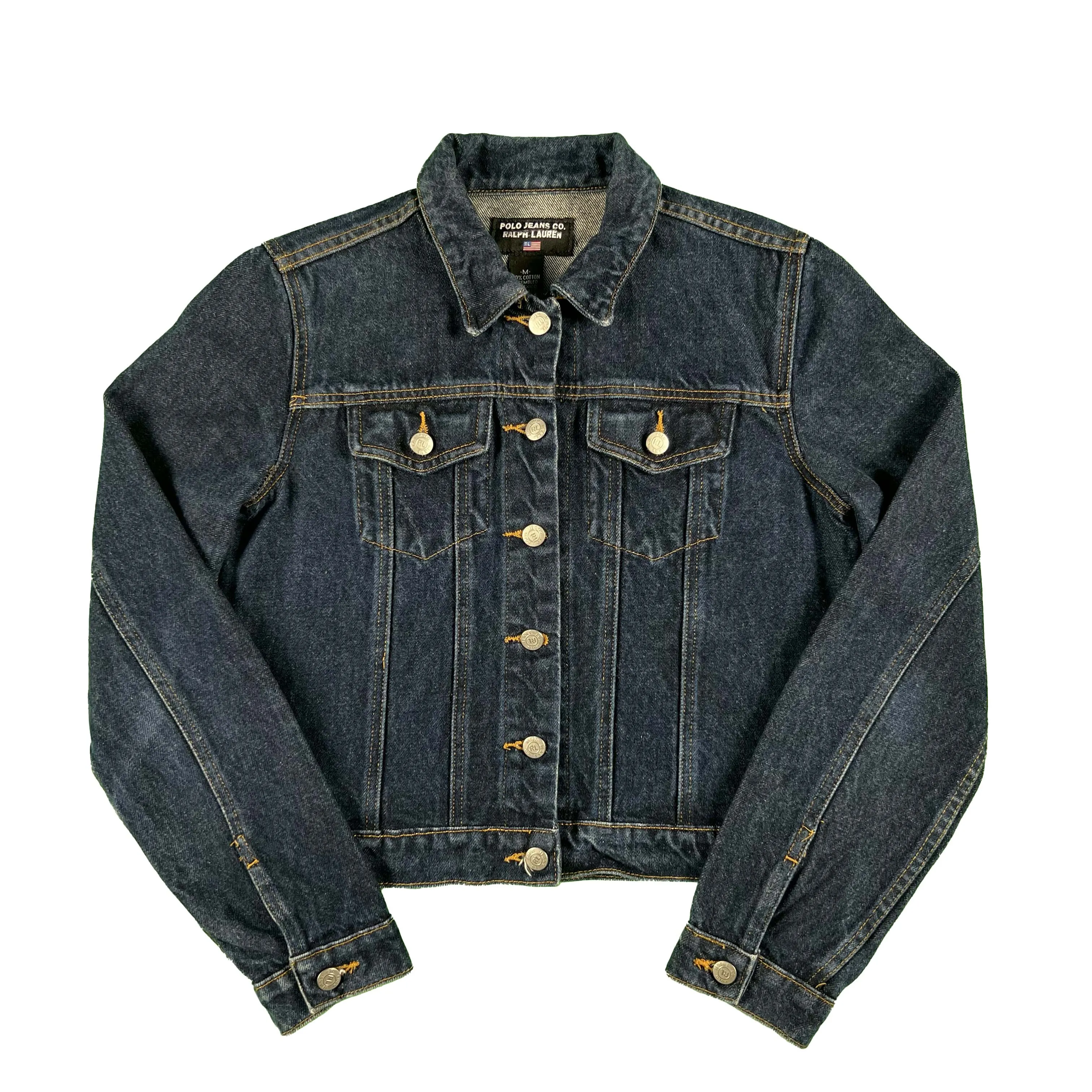 90s Polo Jeans Ralph Lauren Cropped Denim Jacket- XS