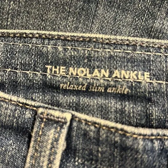 Adriano Goldschmied Women's Blue The Nolan Ankle Distressed Denim Jeans Size 26