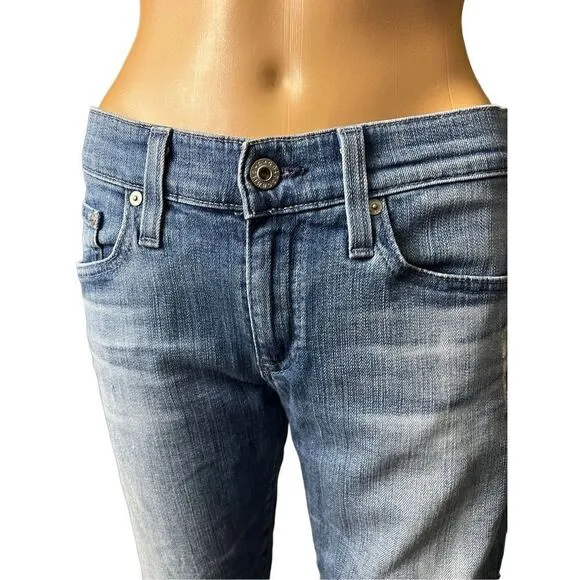 Adriano Goldschmied Women's Blue The Nolan Ankle Distressed Denim Jeans Size 26