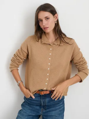 Alex Mill - Taylor Rollneck Cardigan in Cotton Cashmere Camel