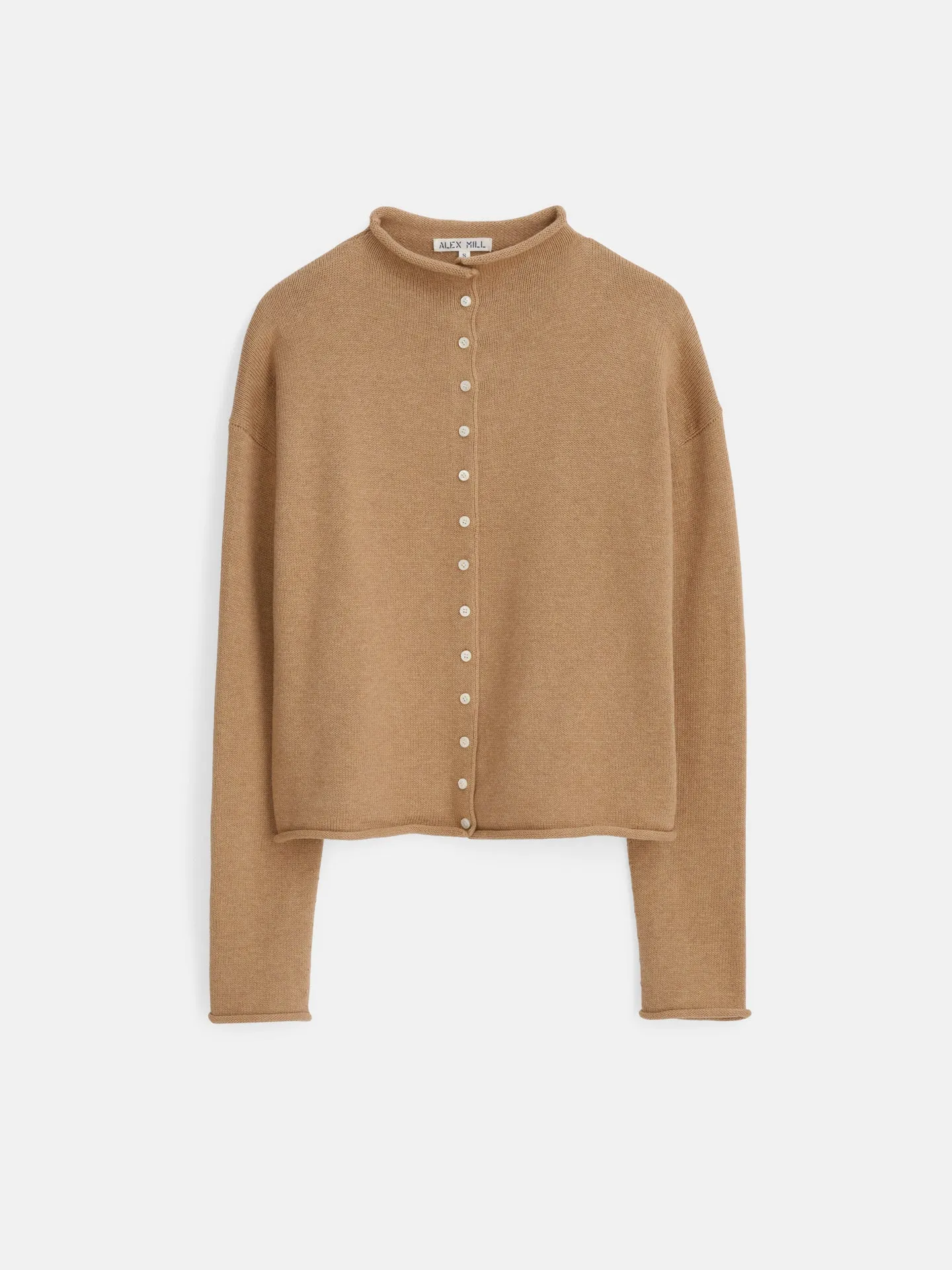 Alex Mill - Taylor Rollneck Cardigan in Cotton Cashmere Camel