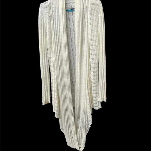 Alice &amp; Olivia -ivory Eyelet KnitDraped Neckline Sweater Sz (?)