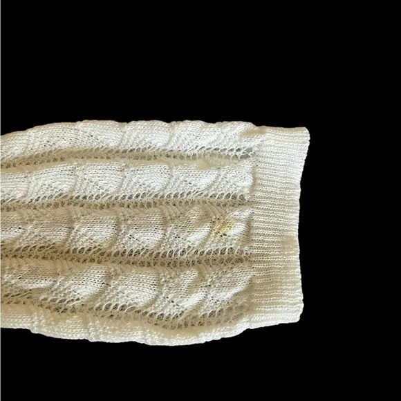 Alice &amp; Olivia -ivory Eyelet KnitDraped Neckline Sweater Sz (?)