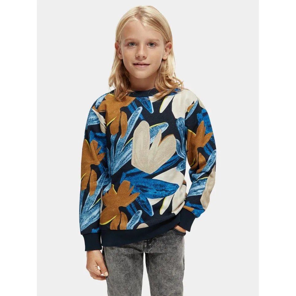 Allover Printed Crewneck Sweat - Flower Camo