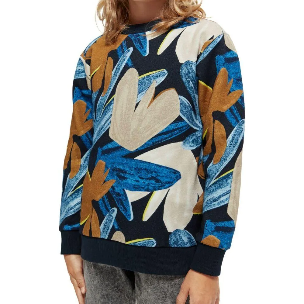 Allover Printed Crewneck Sweat - Flower Camo