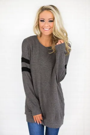Always Cherished Dark Charcoal Top