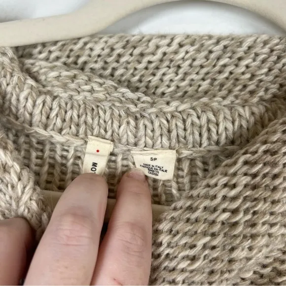 ANTHROPOLOGIE Moth Chunky Knit Grandpa Sweater Cowl Neck Asymmetrical Small