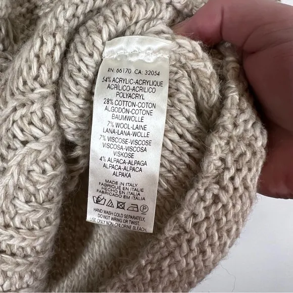 ANTHROPOLOGIE Moth Chunky Knit Grandpa Sweater Cowl Neck Asymmetrical Small
