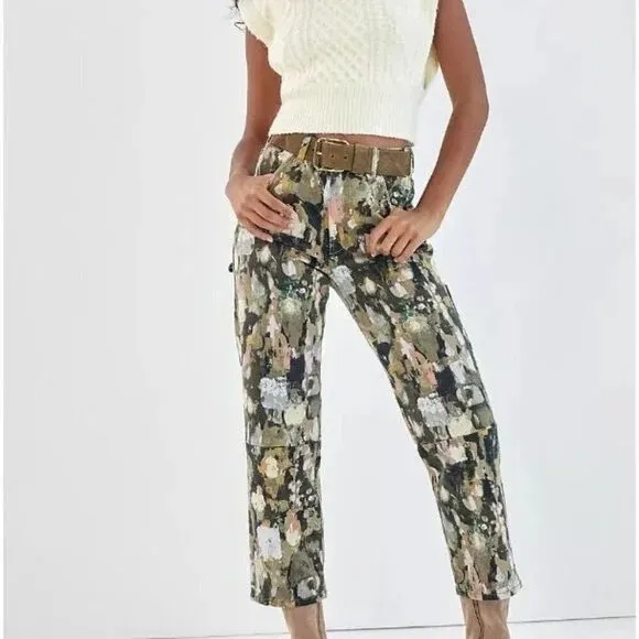 Anthropologie Pilcro Ultra High-Rise Relaxed Carpenter Jeans Womens Size 29