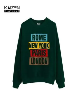 Army Green RNPL printed Sweat Shirt For Women