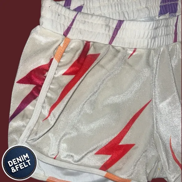 Aviator Nation Women's Bolt Velvet Repeat Lounge Shorts | Ivory | LIKE NEW!!⚡️⚡️