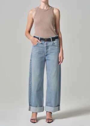Ayla Baggy Cuffed Crop in Skylights