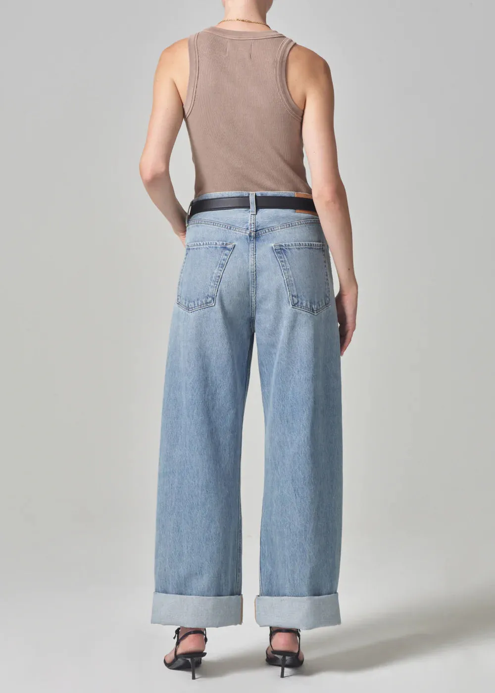 Ayla Baggy Cuffed Crop in Skylights