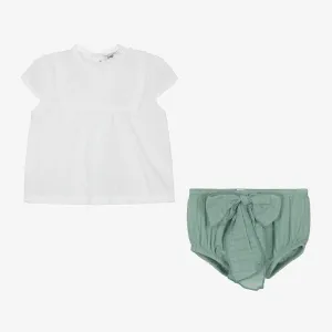Babidu Girls Sage & White Two Piece