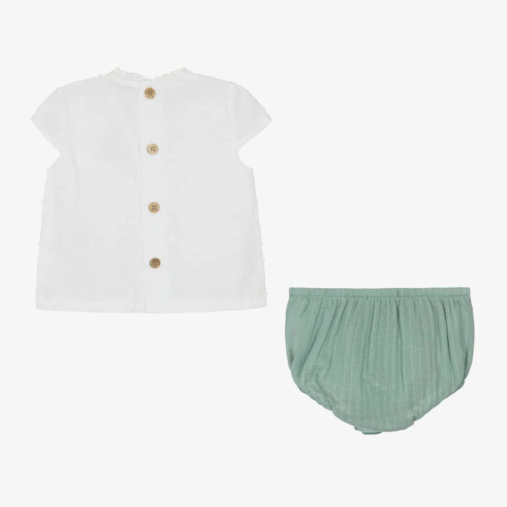 Babidu Girls Sage & White Two Piece