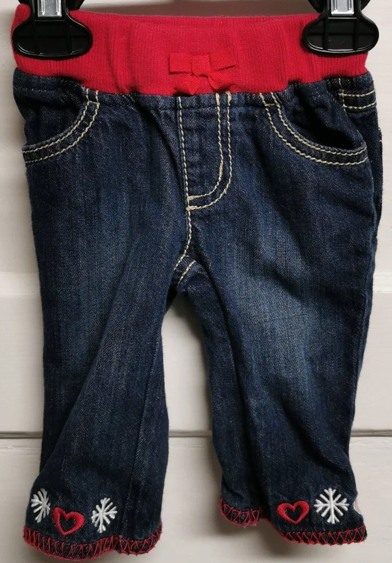 BABY GIRL SIZE 3/6 MONTHS - GYMBOREE, Soft & Cozy Jeans EUC B46