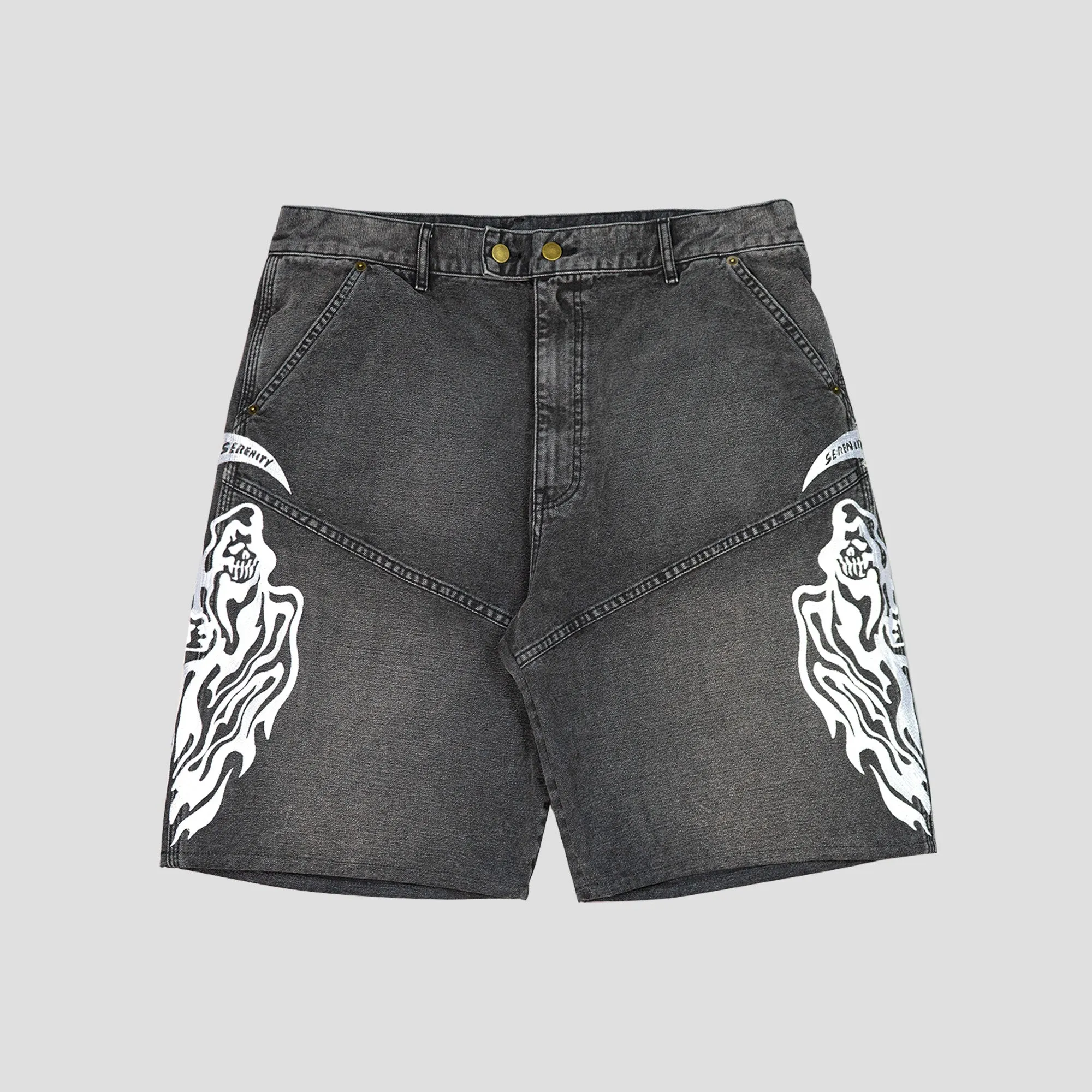 BAGGY MOTO JEAN SHORTS