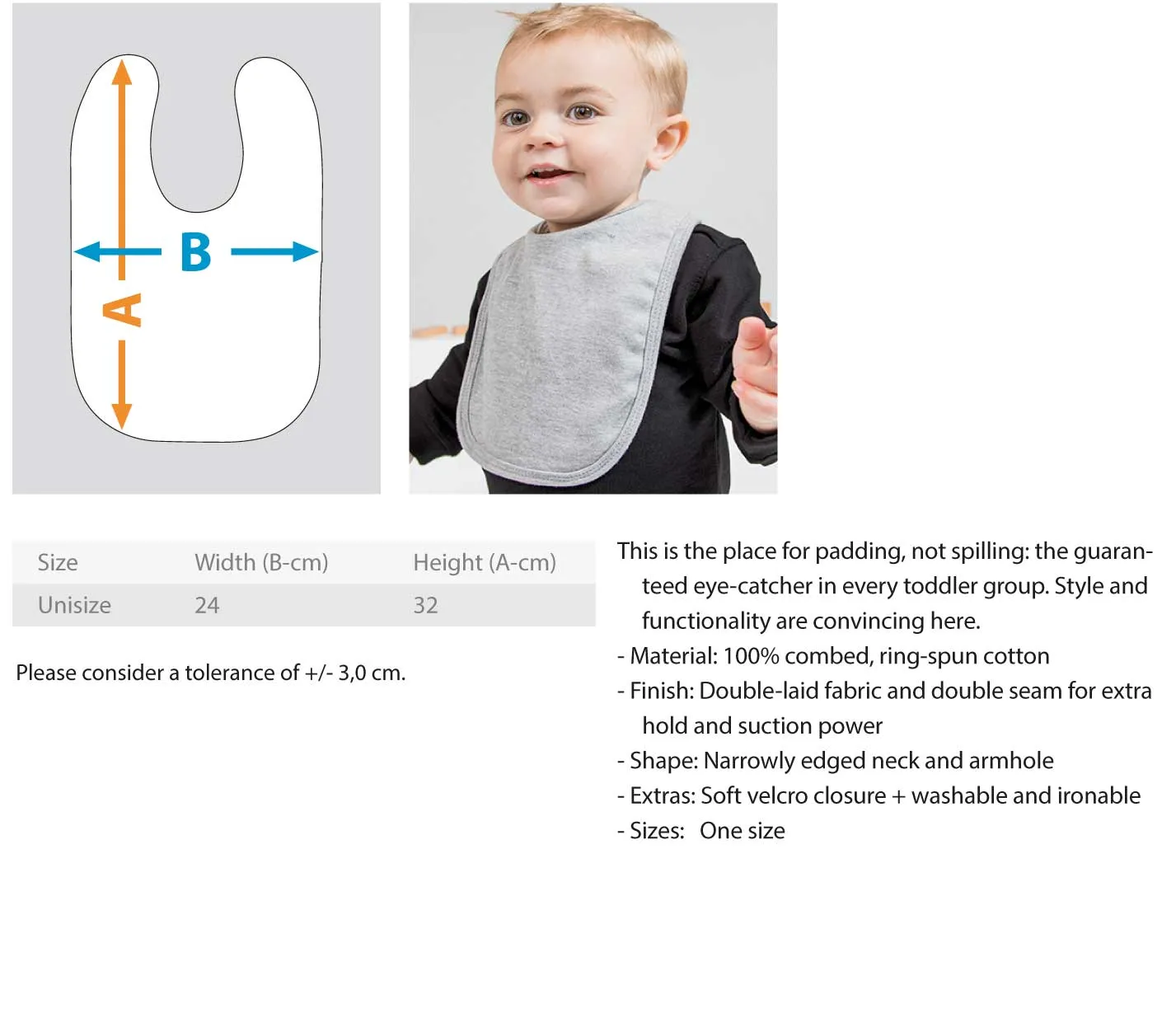 BENIGHTED | Blue Baby Bib | "Logo"