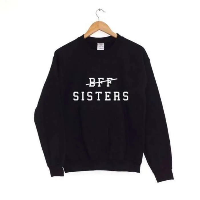 BFF SISTERS Black Sweat Shirt 100%FLEECE for women 273