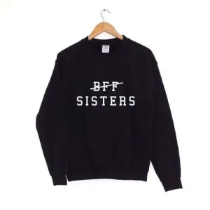 BFF SISTERS Black Sweat Shirt 100%FLEECE for women 273