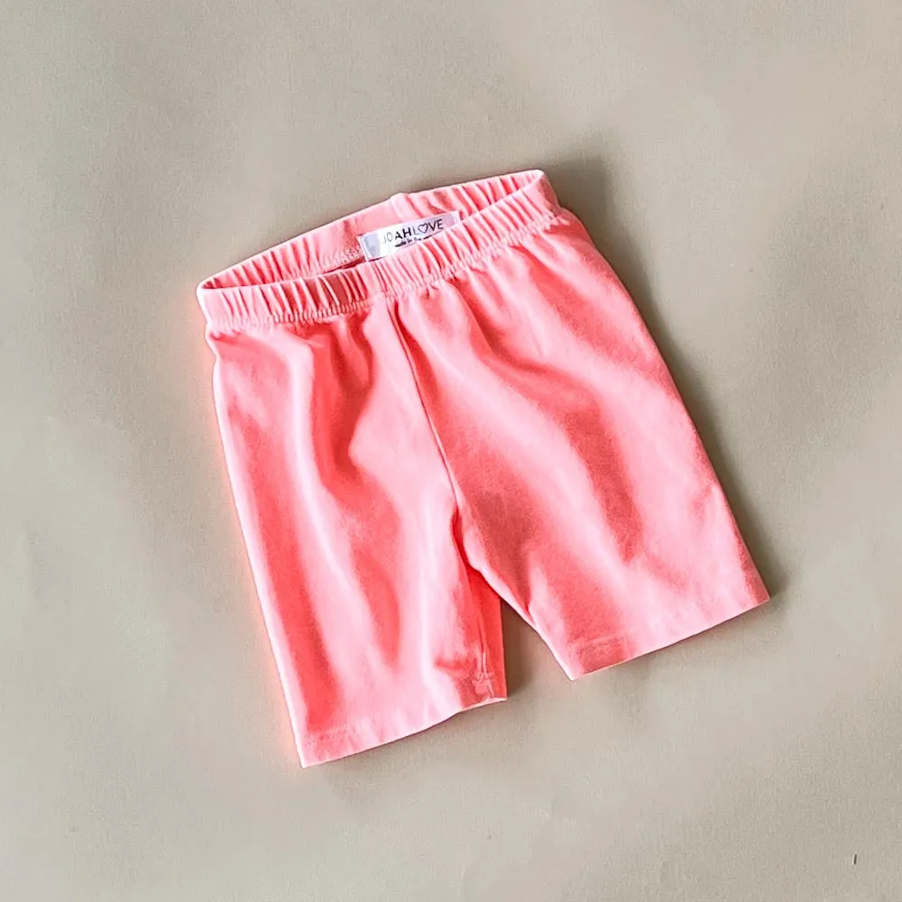 Biker Shorts | Coral Neon