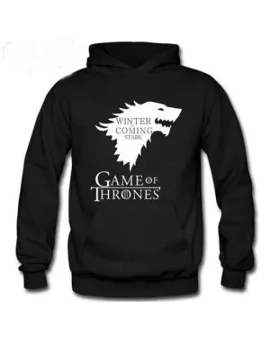 Black Games Of Thrones Printed Hoodie