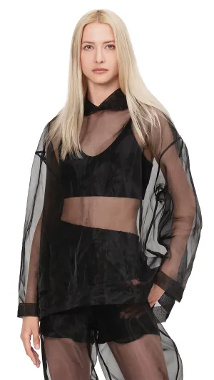 Black Organza Hoodie