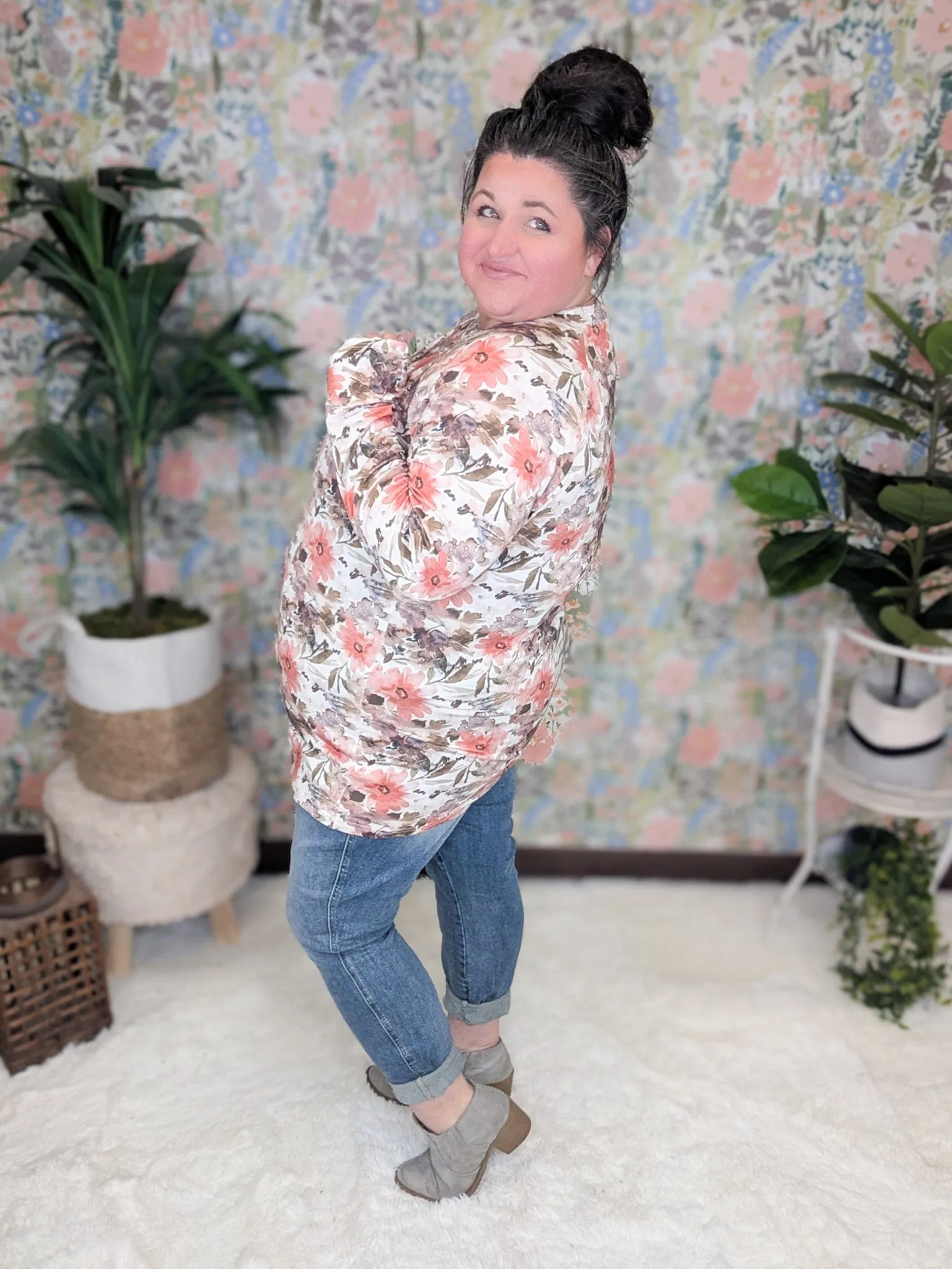 Blair Mockneck Long Sleeve w/Thumbholes in Florals