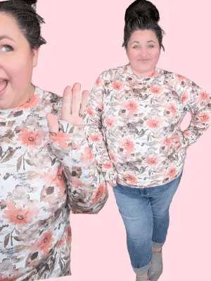 Blair Mockneck Long Sleeve w/Thumbholes in Florals