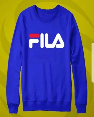 Blue Fila Printed Sweat Shirt For Women