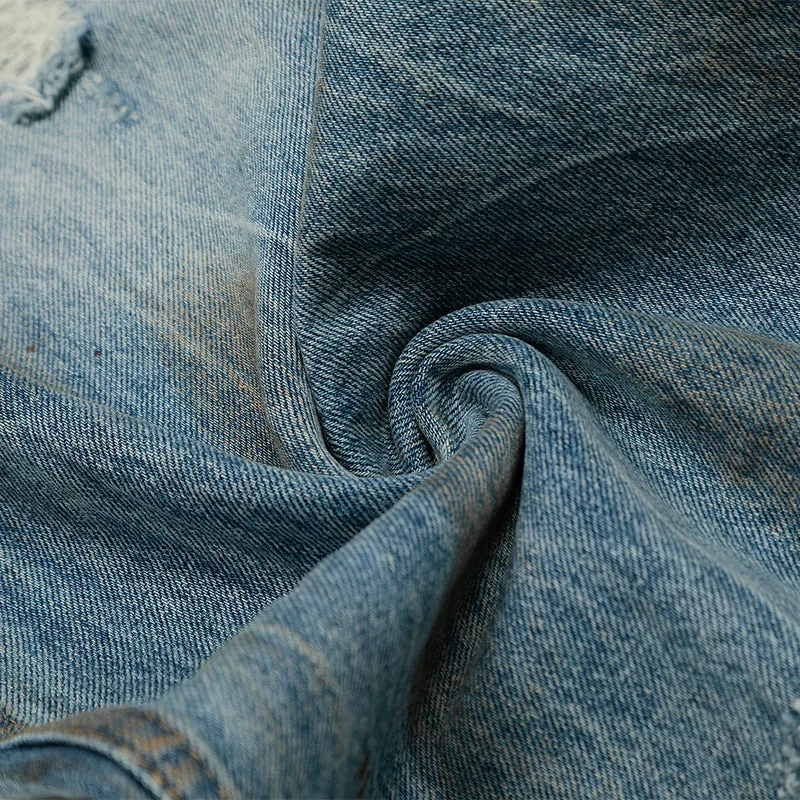 Blue Fragmented Horizon Relaxed Denim
