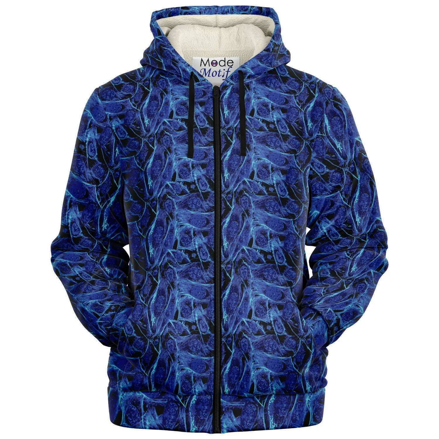 Blue Lighting  Jacket with Hood - Custom Sewn