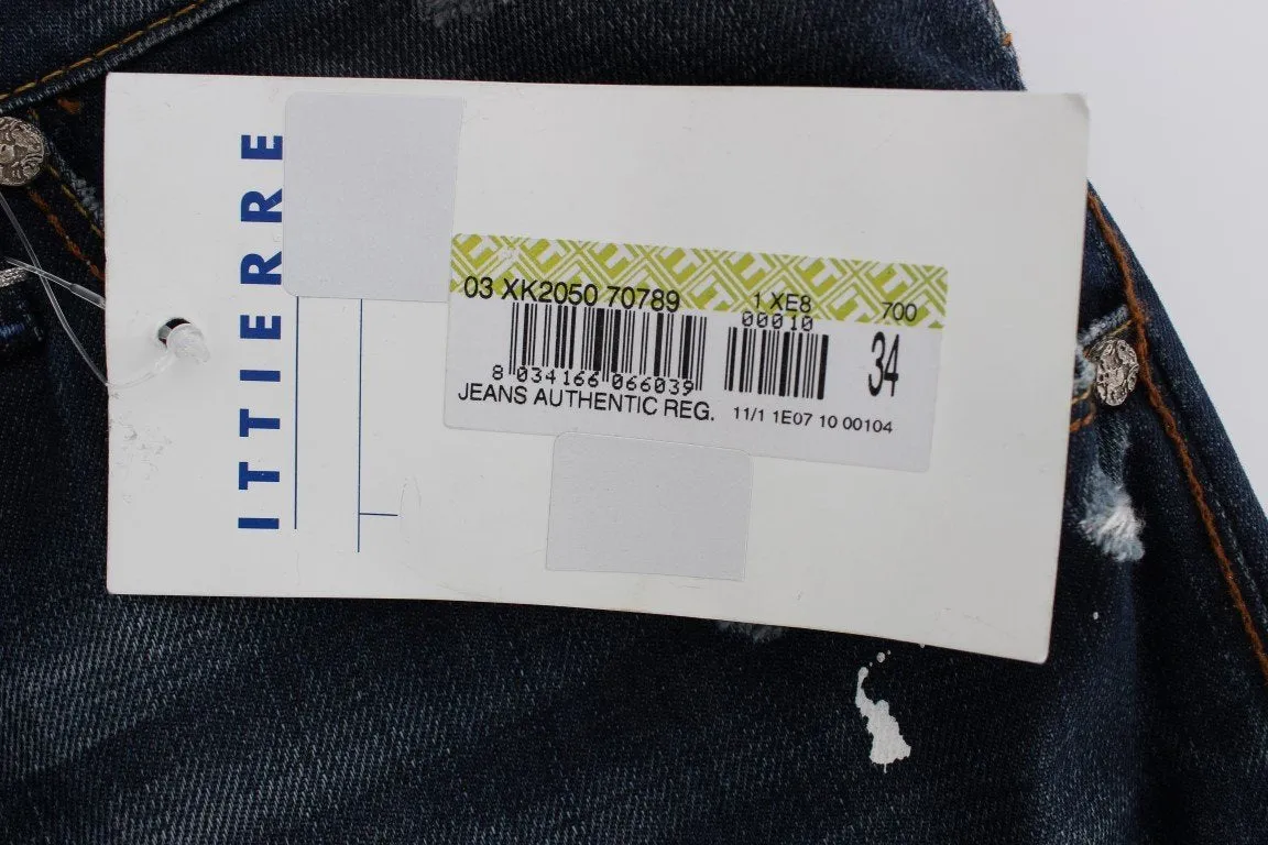 Blue Wash Cotton Denim Regular Fit Jeans