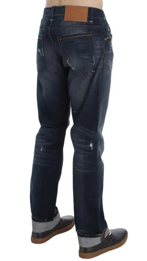 Blue Wash Cotton Denim Regular Fit Jeans