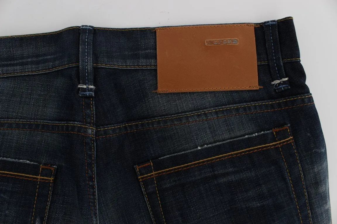 Blue Wash Cotton Denim Regular Fit Jeans
