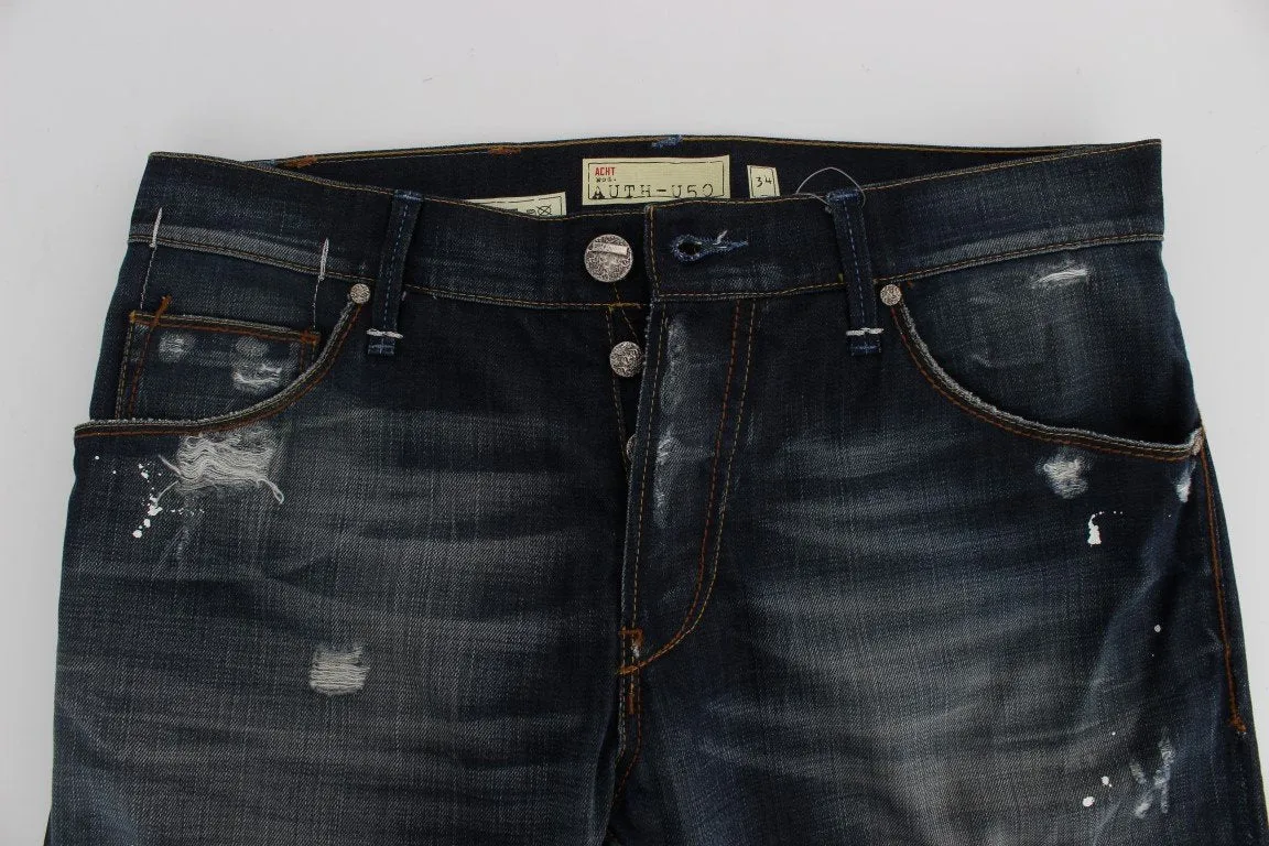Blue Wash Cotton Denim Regular Fit Jeans